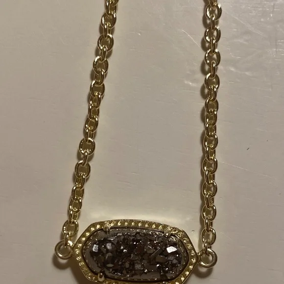 Kendra Scott Elaina Gold Adjustable Chain Bracelet in Platinum Drusy - Picture 3 of 3